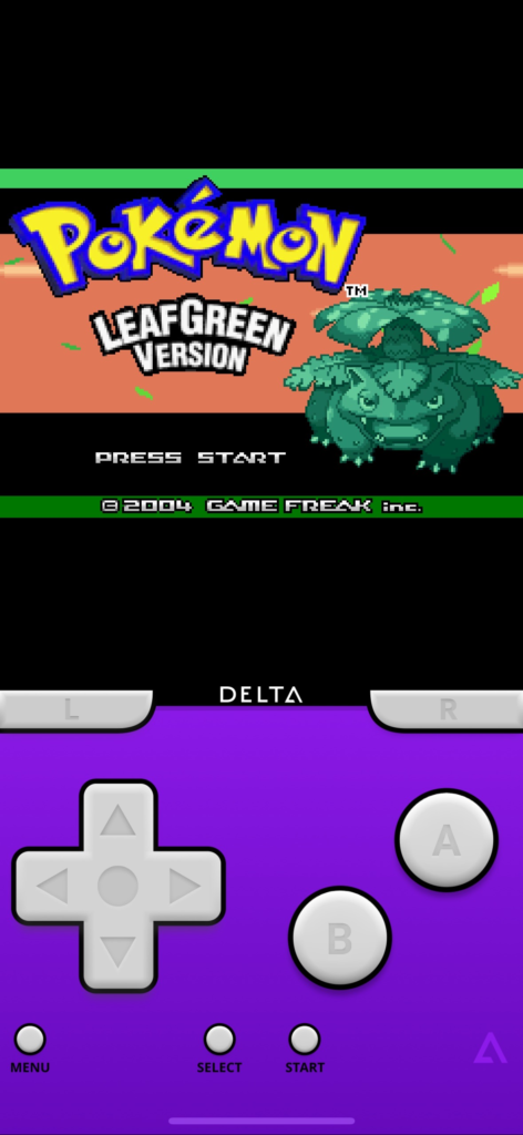 直向狀態下的  Delta 模擬器遊玩畫面